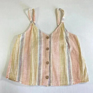Ruby Moon Striped Crop Tank Top, Size XS Vintage Style Boho Y2K